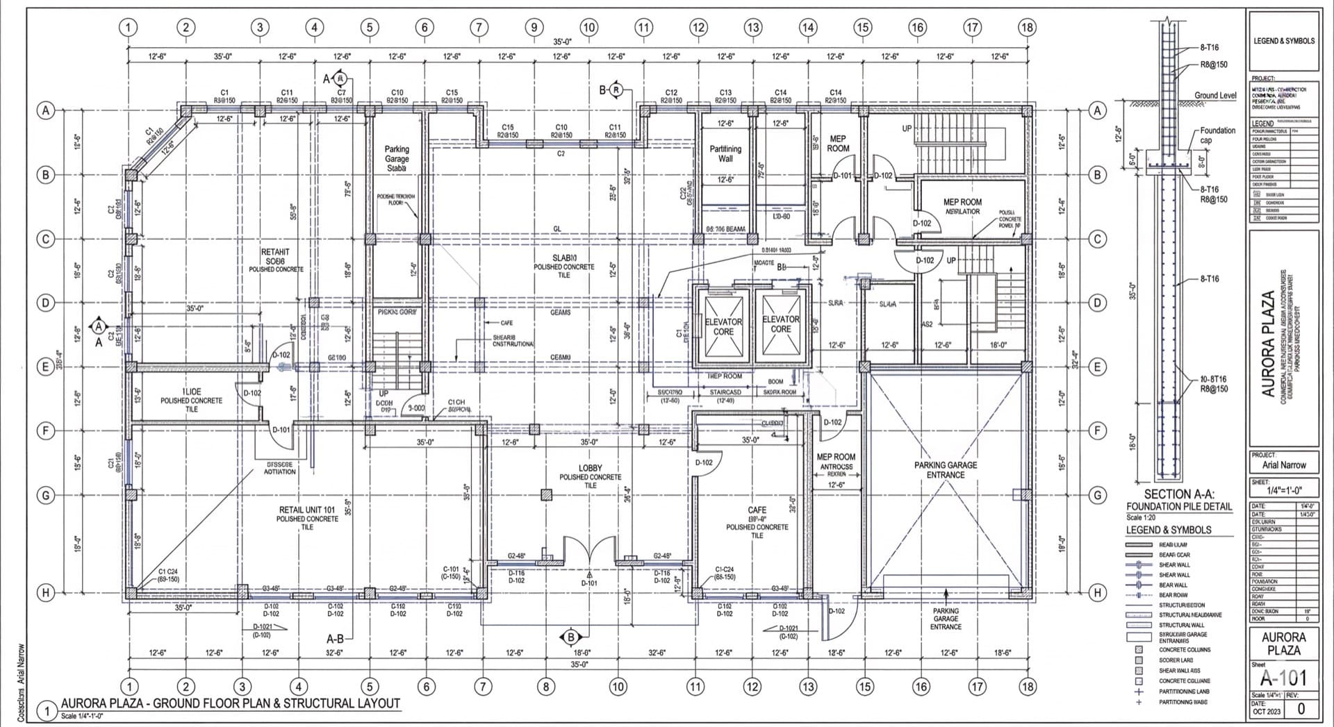 Standard construction blueprint